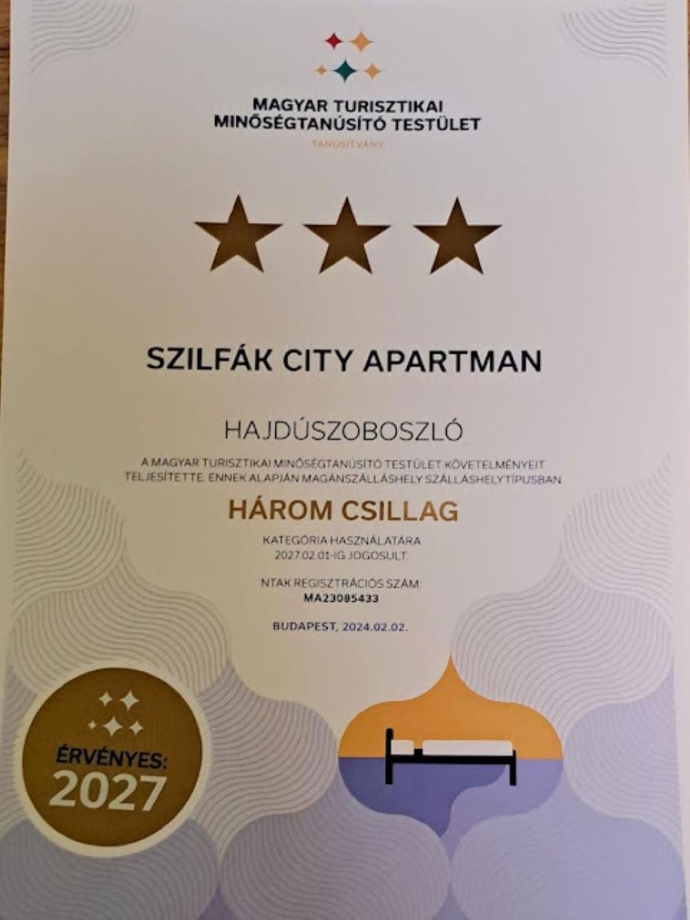 Szilfak City Apartman Hajdúszoboszló Zewnętrze zdjęcie